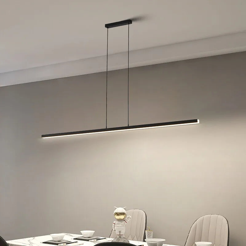 Suspension LED barre extra-fine 2,5 cm, 80 à 120 cm, noire ou blanche