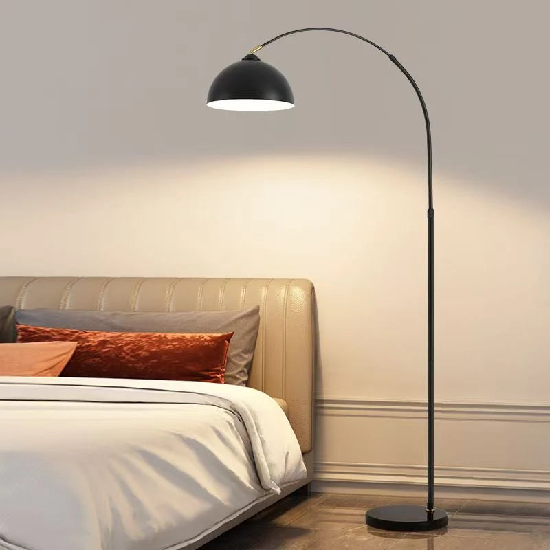 Lampadaire arc à dôme orientable, ampoule LED blanc chaud fournie