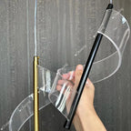 Suspension LED spirale acrylique sur tube 30 cm, dorée ou noire