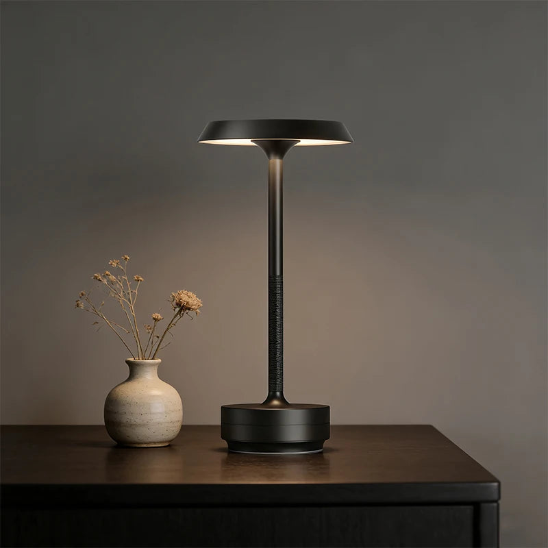 Lampe de chevet sans fil en aluminium tactile, 28 cm, doré ou noir