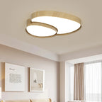 Plafonnier LED en bois à galets lumineux, 40 à 110 cm, noyer ou clair