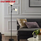 Lampadaire torchère noir à coupe blanche, liseuse en option
