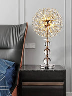 Lampadaire doré à boule de cristaux, tige droite, ondulée ou cœur