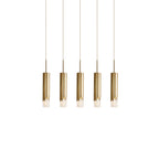 Suspension tube LED noir ou doré, 5 x 30 cm, variateur en option