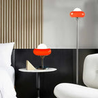 Lampe œuf au plat en verre orange ou ambré, à poser ou lampadaire