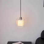 Lampe cube en papier de riz sous verre, à poser, murale ou suspendue
