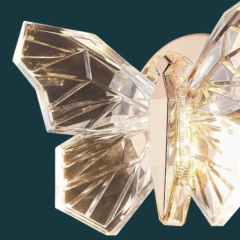 Applique murale papillon effet cristal LED, chambre ou salon