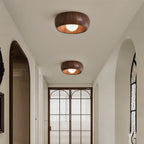 Plafonnier coupelle effet bois Ø 30 cm pour couloir, ampoule LED 7 W