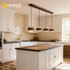 Lustre barre en pierre et bois pour îlot, LED 3000K, 4000K ou 6000K