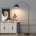 Lampadaire arc à dôme métal, hauteur réglable de 145 à 180 cm