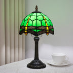 Lampe de chevet Tiffany en vitrail, libellule, paon ou morse, 20 cm
