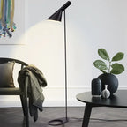 Lampadaire à tête conique noir ou blanc, version lampe et applique