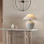 Lampe à poser en céramique mate style japonais, abat-jour conique
