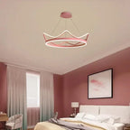 Lustre couronne LED pour chambre de princesse, rose ou doré
