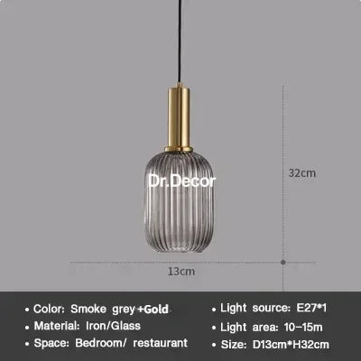 Grey-Gold-13cm / Without Bulb