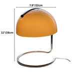 Lampe champignon à dôme en verre sur boucle chromée, 28 cm