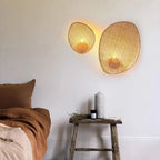Lampadaire à disques en cannage de rotin, 8 modèles assortis