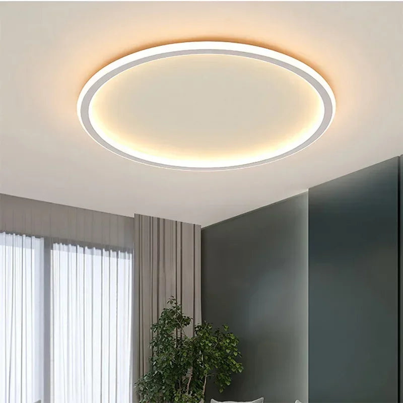 Plafonnier LED anneau fin noir, blanc ou doré, du Ø 20 au Ø 80 cm