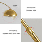 Lampadaire arc à dôme métal, hauteur réglable de 145 à 180 cm