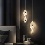 Suspension LED ruban acrylique torsadé 30 cm, une ou deux lumières
