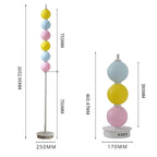 Lampadaire LED à boules acryliques pastel, empilées comme des bonbons