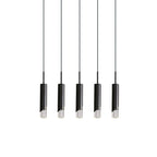 Suspension tube LED noir ou doré, 5 x 30 cm, variateur en option