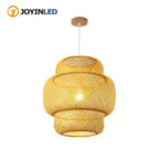 Suspension en bambou tressé, modèle cloche, ovale ou pagode