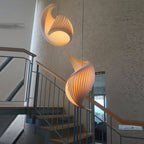 Lustre en bois cintré à spirales façon coquillage, 1 à 8 lumières