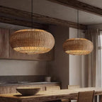 Suspension galette en rotin tressé, de 40 à 80 cm de diamètre