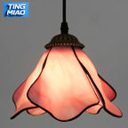 Suspension en verre vitrail Ø 20 cm, quinze décors colorés, E27