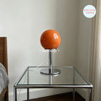 Lampe de chevet globe en verre de 12 cm sur tige chromée, 24 cm