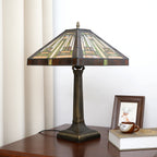 Lampe Tiffany vitrail de style Mission, abat-jour carré 42 cm