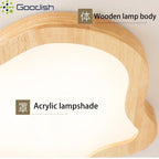 Plafonnier LED nuage en bois massif et acrylique, 4 tailles