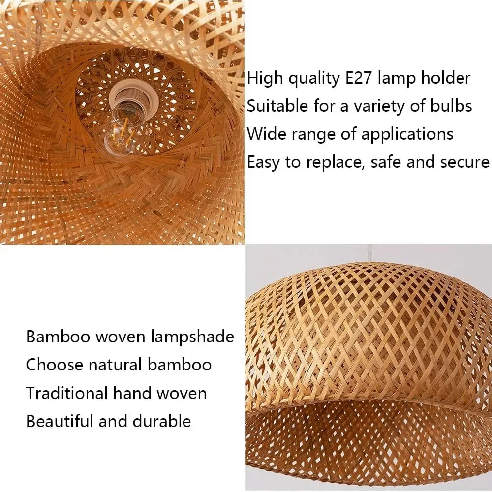 Suspension en bambou tressé en dôme, trois diamètres de 30 à 45 cm
