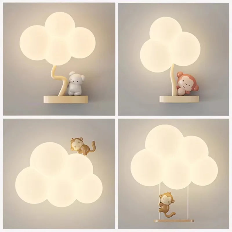 Applique murale nuage, cœur ou ballon LED, chambre d'enfant
