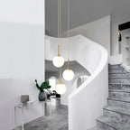 Suspension boule en verre opalin Ø 15 cm, 1, 2 ou 3 globes, E27