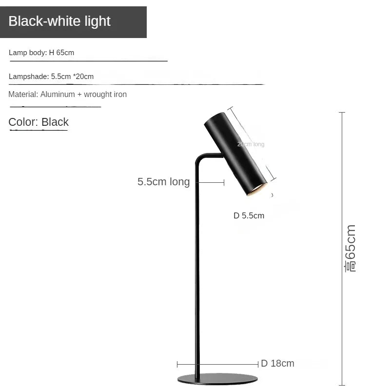 black table lamp