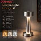 Lampe de table sans fil à tête cylindrique, teinte réglable en continu