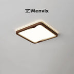 Plafonnier LED extra-plat effet bois, carré ou rond de 50 cm, 48 W