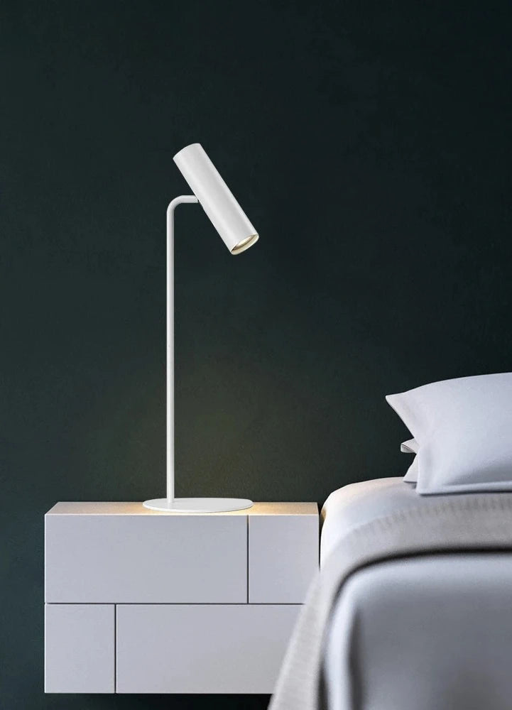 Lampadaire tube noir, blanc ou gris, existe aussi en lampe à poser