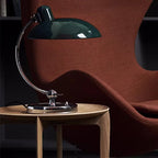 Lampe de bureau rétro Bauhaus chromée, dôme noir, blanc ou vert