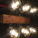 Suspension rustique en bois et lanternes de verre, 18 modèles