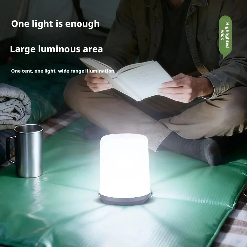Lampe portable à piles pour camping, anse métal et diffuseur opalin