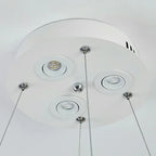Lustre en plumes blanches sur filins, Ø 50 à 80 cm, LED E27