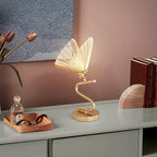 Lampadaire papillon en acrylique et tige dorée, LED, 156 cm