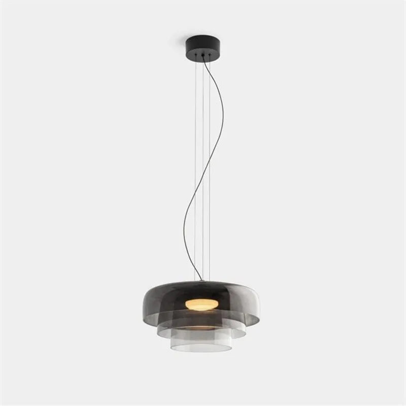 Suspension en verre teinté à couches superposées, LED 9 W fournie