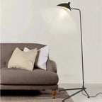 Lampadaire araignée trépied à bras articulés, abat-jour métal noir