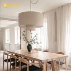 Suspension en toile à double abat-jour, Ø 40 à 80 cm, câble 1,5 m