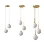 Suspension boule en verre opalin Ø 15 cm, 1, 2 ou 3 globes, E27