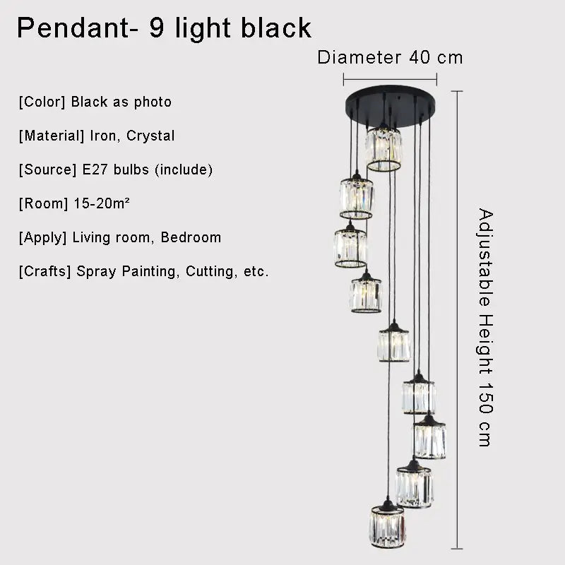 9 light round base